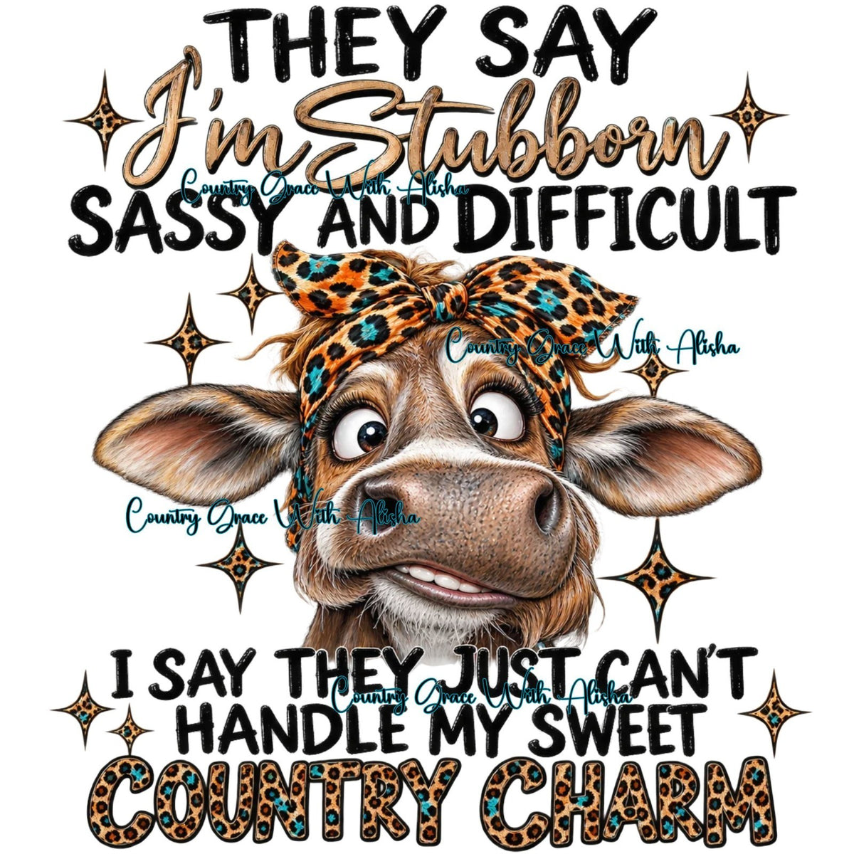 Country Charm Cow Ready to Press Sublimation Transfer