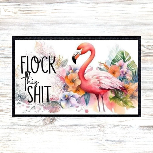 Flamingo Floral Rectangle Hat Patch