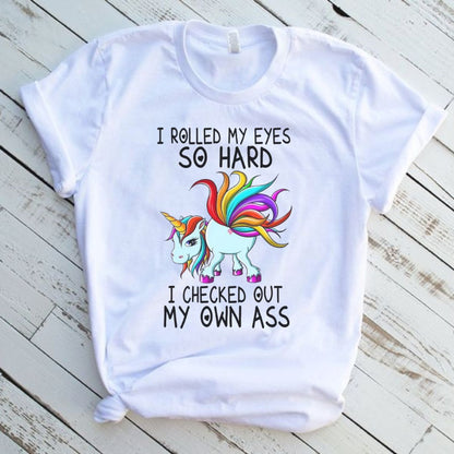 Unicorn I Rolled My Eyes Funny Graphic T-Shirt