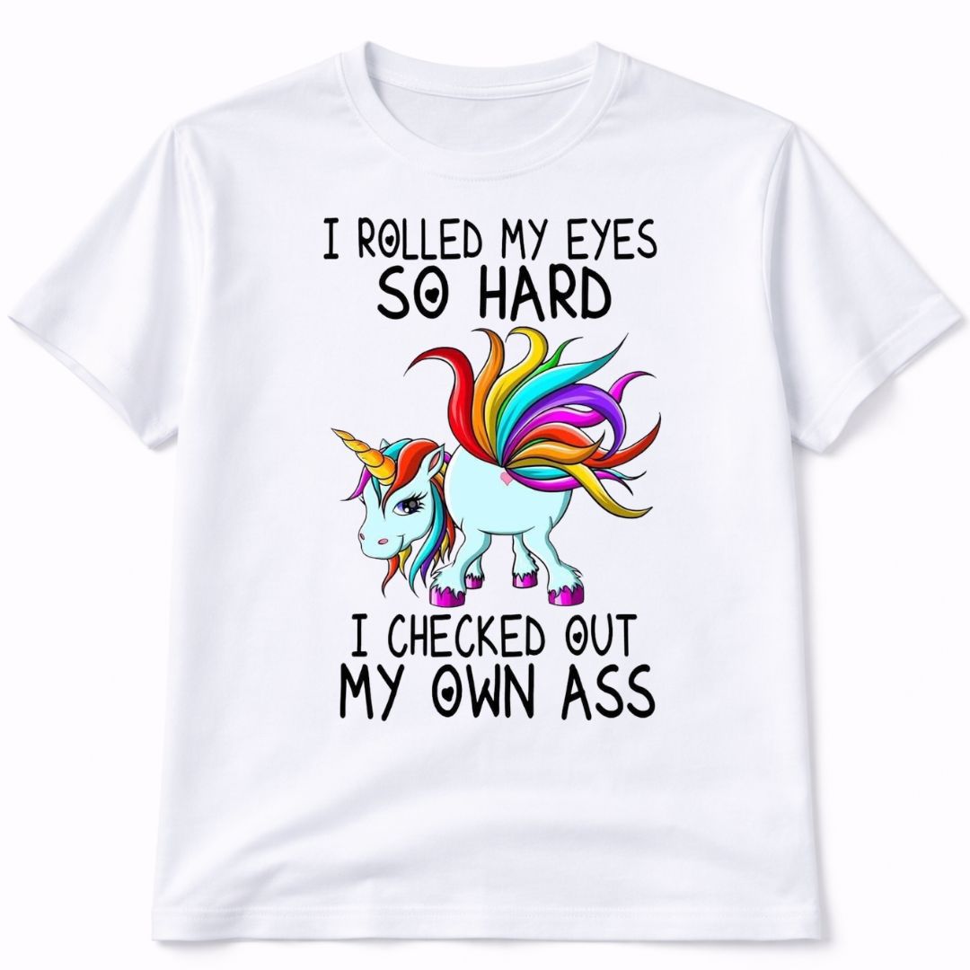 Unicorn I Rolled My Eyes Funny Graphic T-Shirt