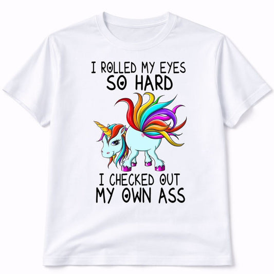 Unicorn I Rolled My Eyes Funny Graphic T-Shirt