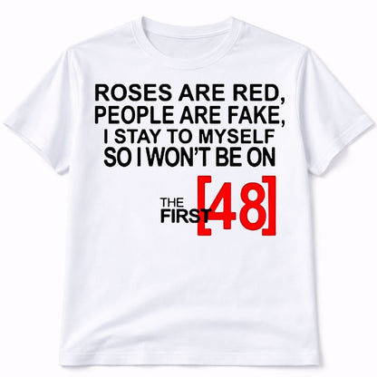 First 48 White T-Shirt Short Sleeve Graphic Tee