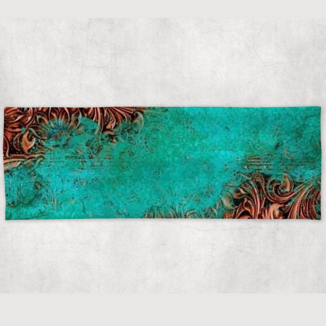 Tooled Turquoise Yoga Headband