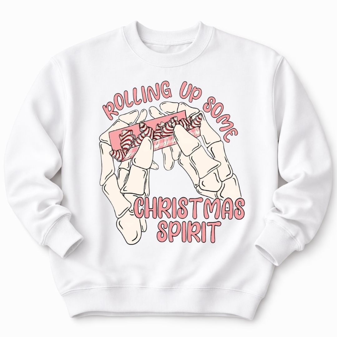 Rolling Up Some Christmas Spirit White Sweatshirt
