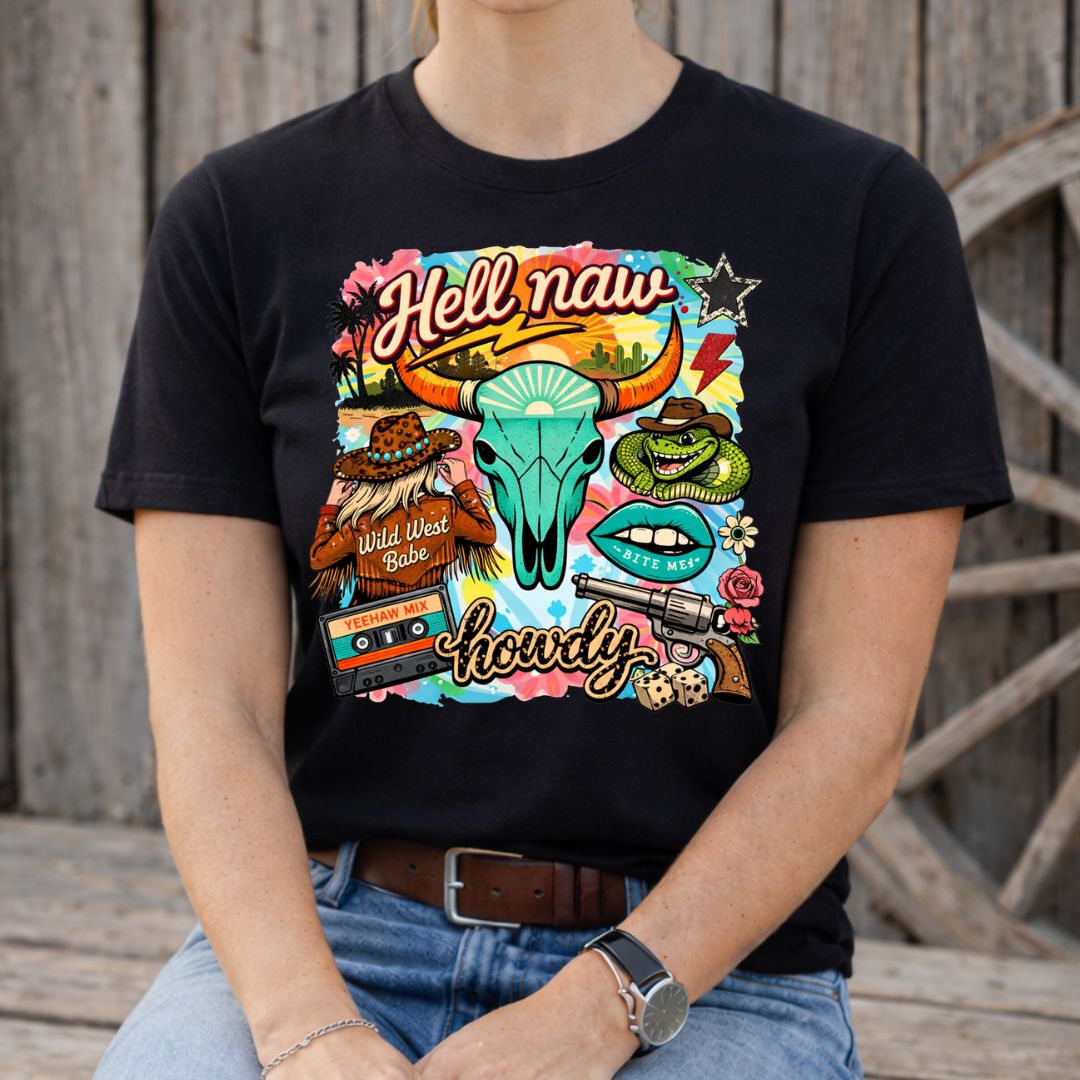 Hell Naw Custom Graphic Tee Shirt