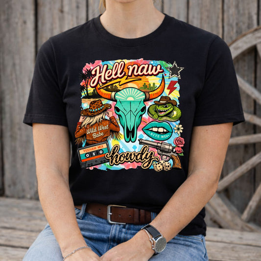 Hell Naw Custom Graphic Tee Shirt