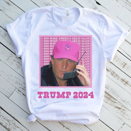 Trump 2024 Pink Graphic T-Shirt