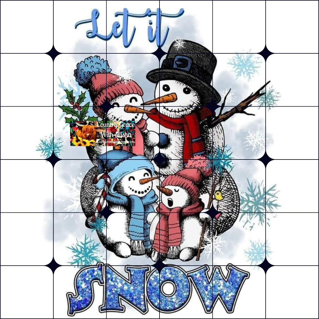 Let It Snow Ready to Press Sublimation Transfer