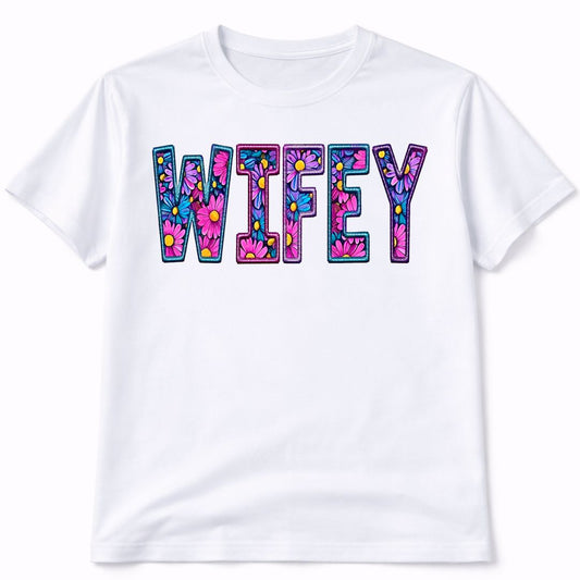 Wifey Floral Graphic T-Shirt
