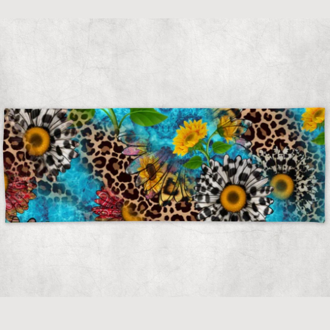 Animal Print Sunflower Yoga Headband