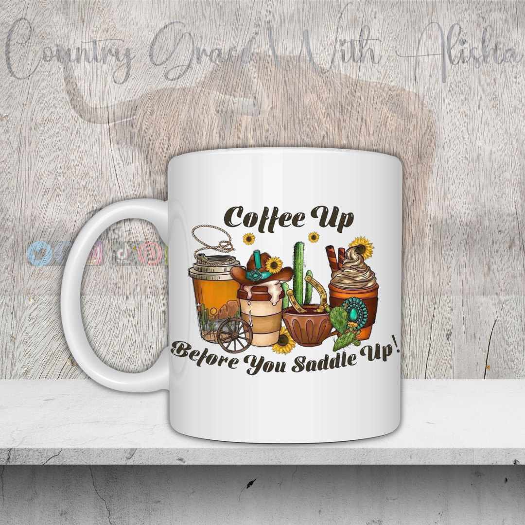 Coffee Up Saddle Up 11oz Ceramic Coffee Mug