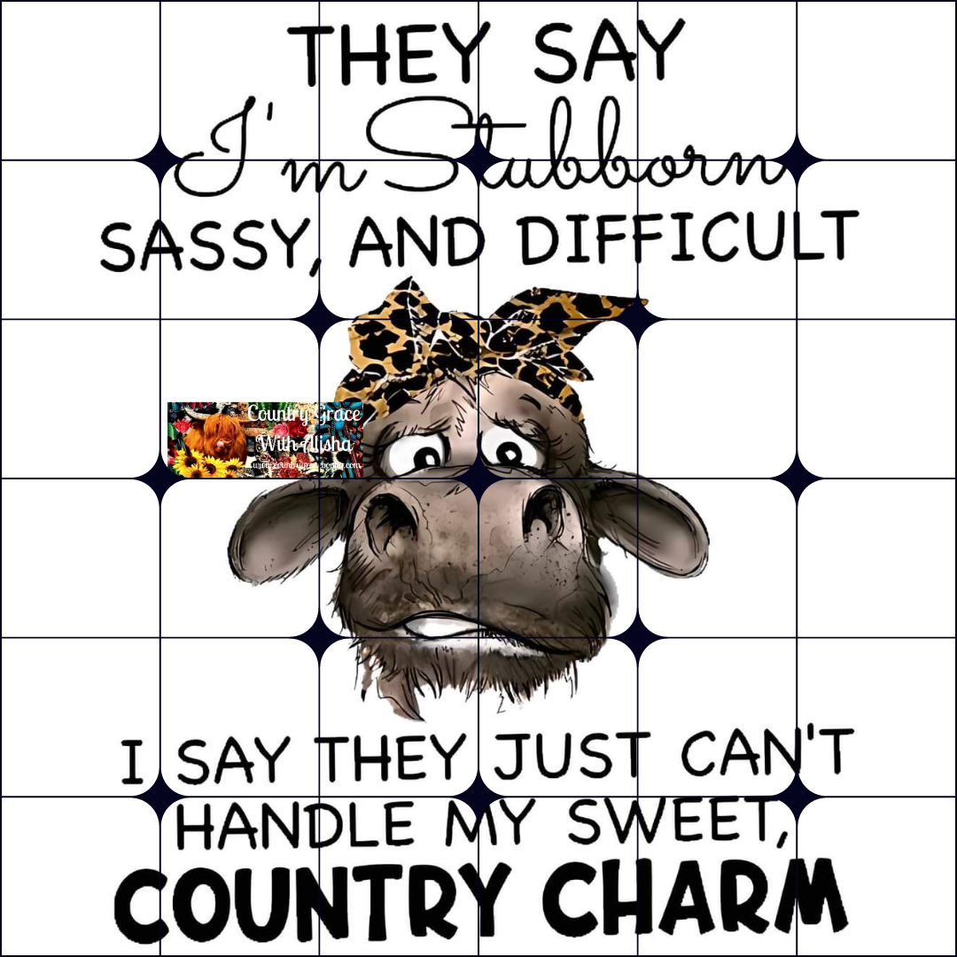 Country Charm Cow Ready to Press Sublimation Transfer