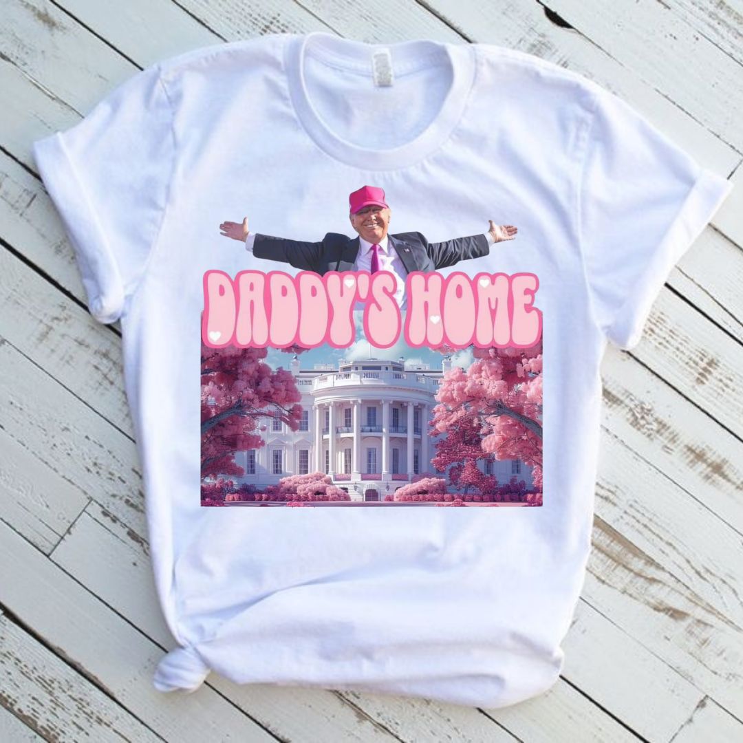 Trump Daddys Home Pink Graphic T-Shirt