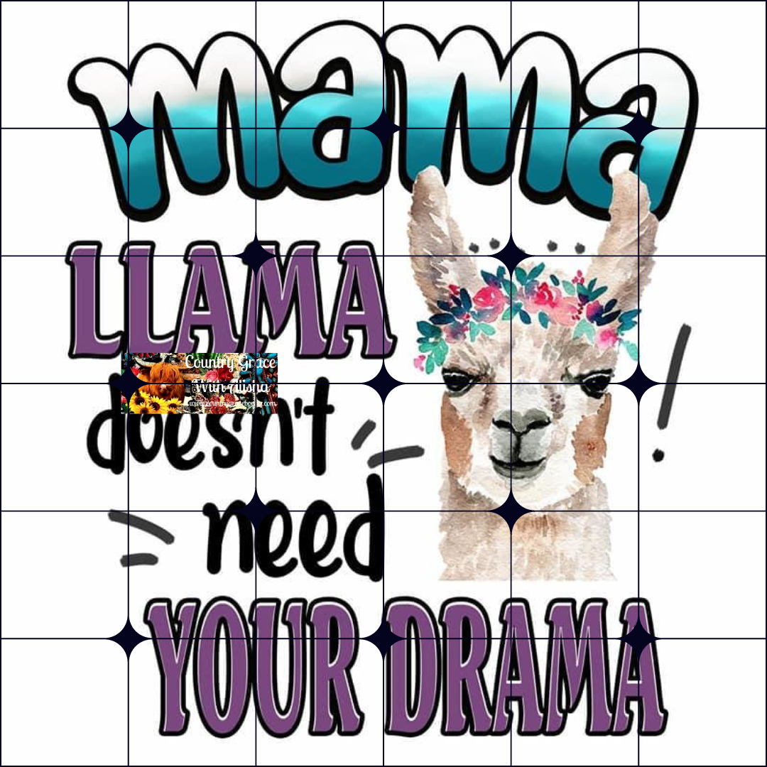 Mama Llama Ready to Press Sublimation Transfer
