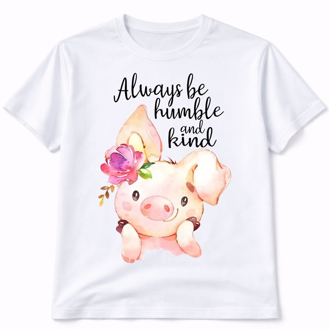 Pig Humble And Kind Graphic Tee Shirt