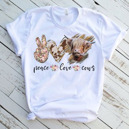 Peace Love Cows Graphic T-Shirt