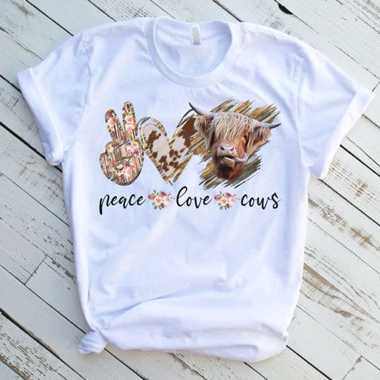 Peace Love Cows Graphic T-Shirt