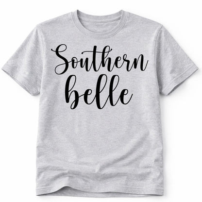 Southern Belle Western Custom Graphic Tee Shirt Casual Everyday T-Shirt Comfortable Gray