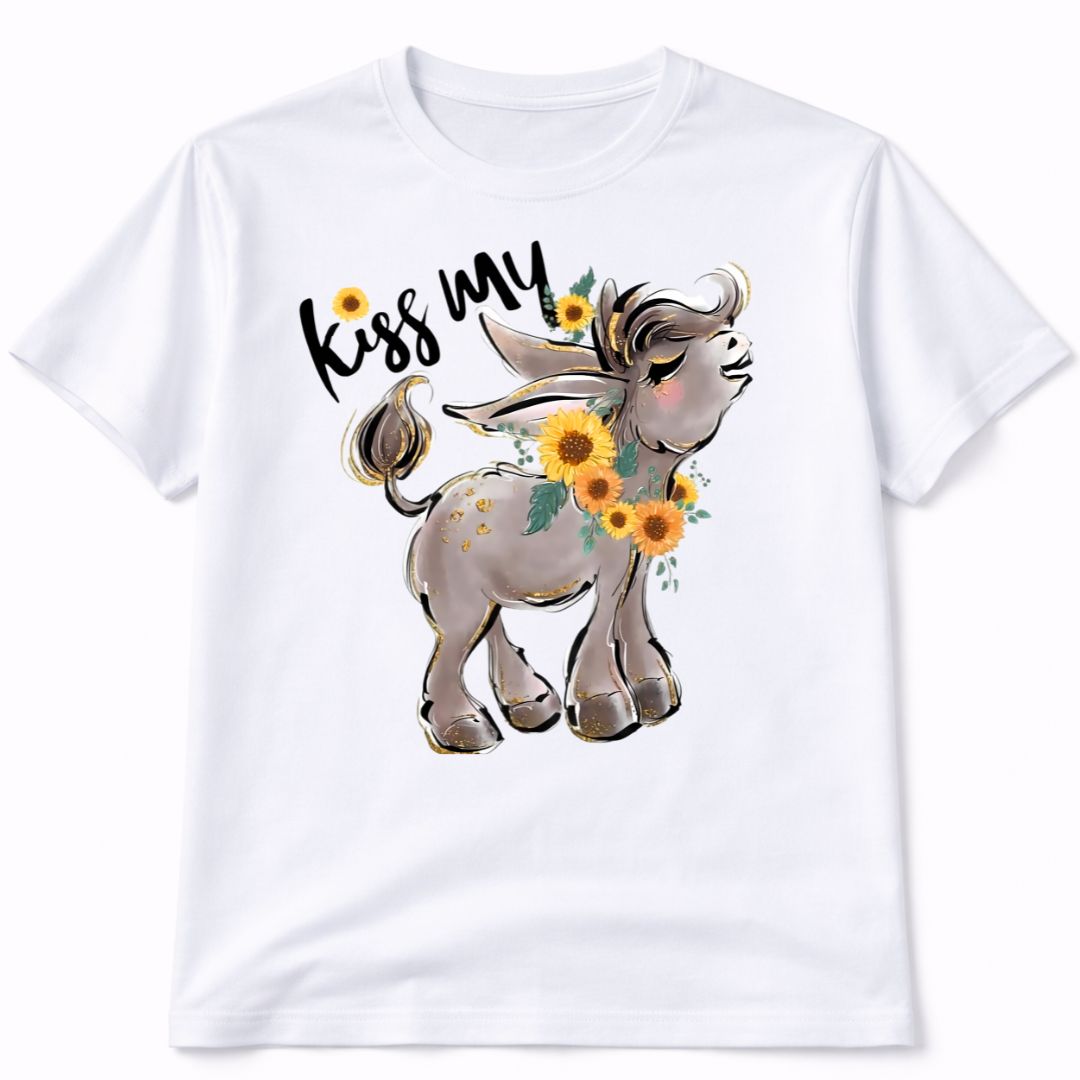 Kiss My Donkey Funny Graphic T-Shirt
