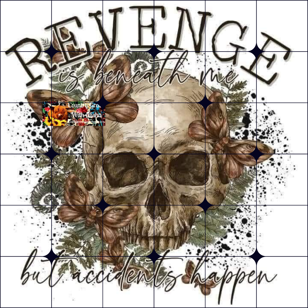 Revenge Skull Ready to Press Sublimation Transfer