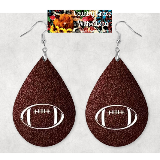 Football Teardrop Dangle Custom Earrings