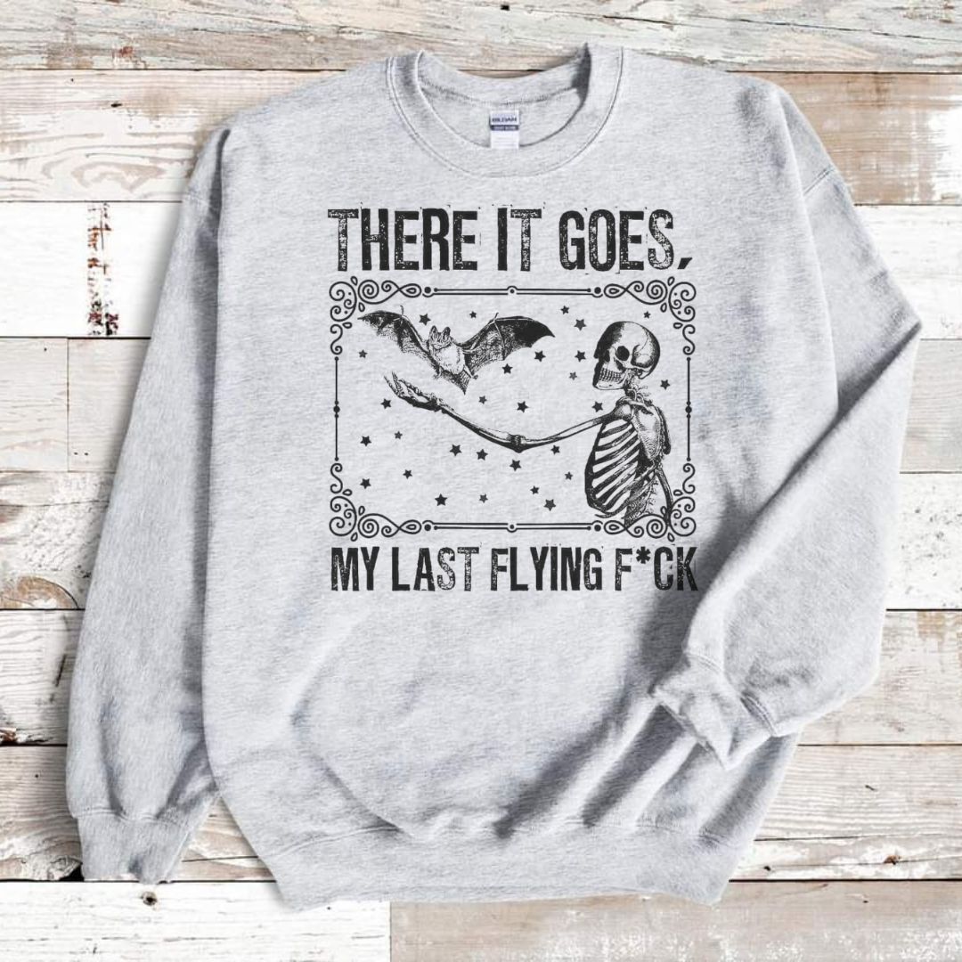 Skull There It Goes Gray Sweatshirt