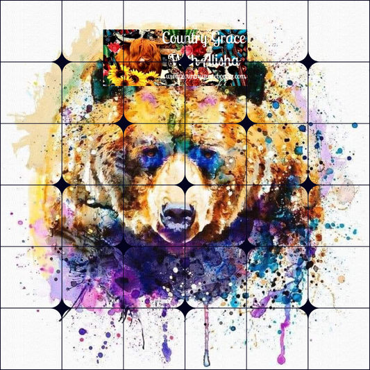 Watercolor Bear Ready to Press Sublimation Transfer