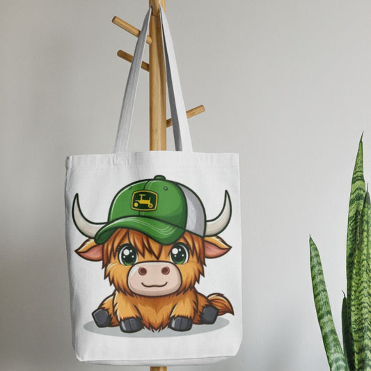 Baby Highland Cow Canvas Tote Bag