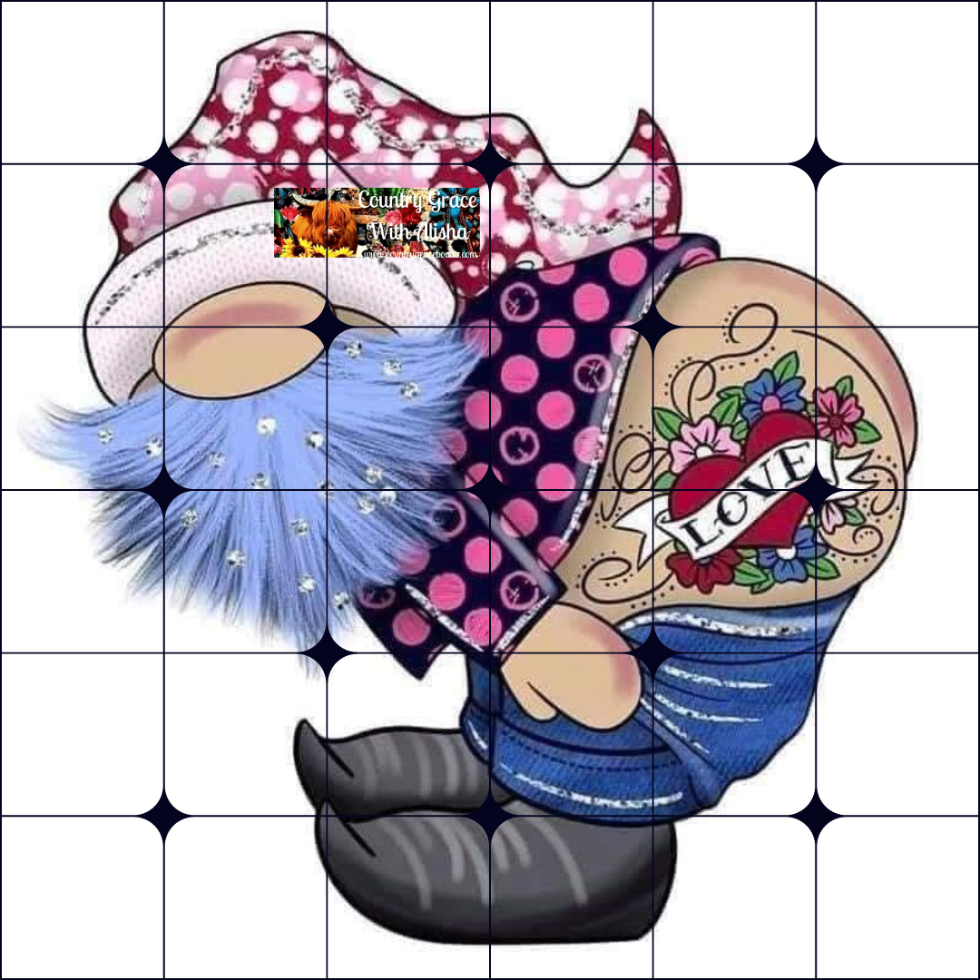 Tatted Gnome Ready to Press Sublimation Transfer