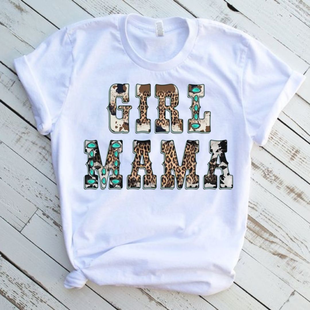 Girl Mama Western White T-Shirt Graphic Tee