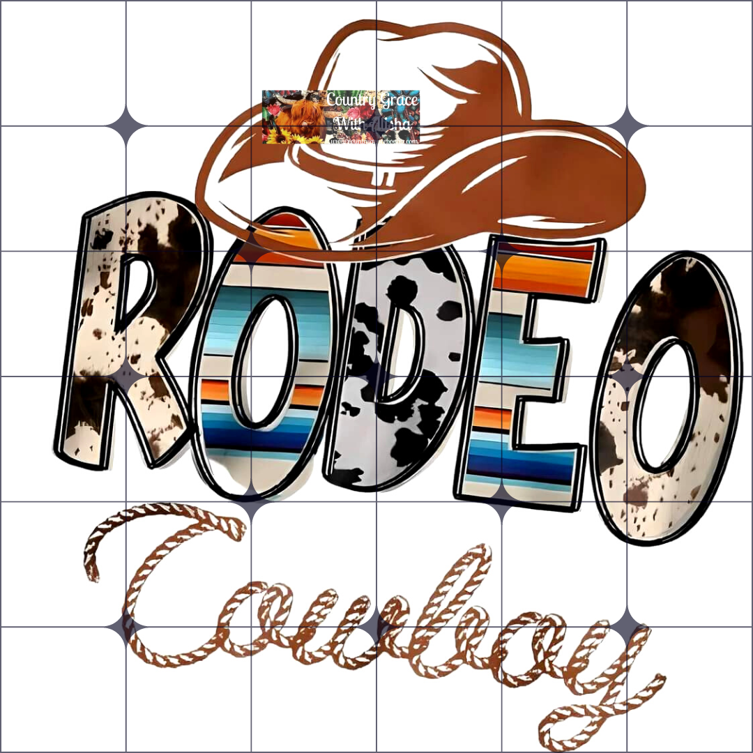 Rodeo Cowboy Ready to Press Sublimation Transfer