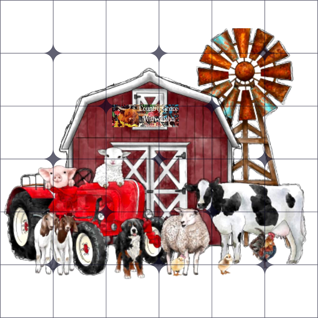 Farm Animals Ready to Press Sublimation Transfer