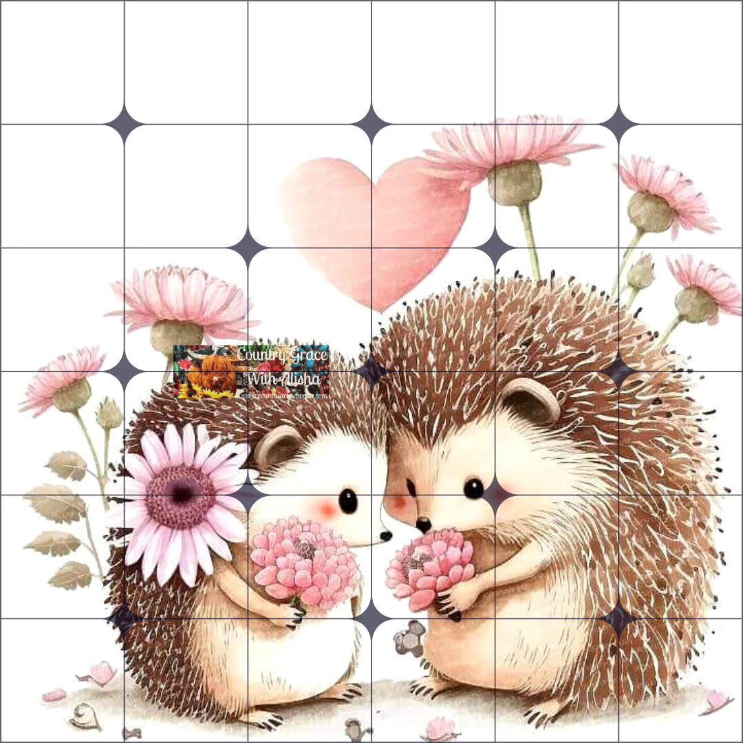 Hedgehog Love Ready to Press Sublimation Transfer