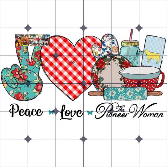 Peace Love Pioneer Woman Ready to Press Sublimation Transfer