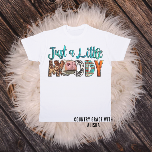 Just A Little Moody Cow Kids Graphic Tee