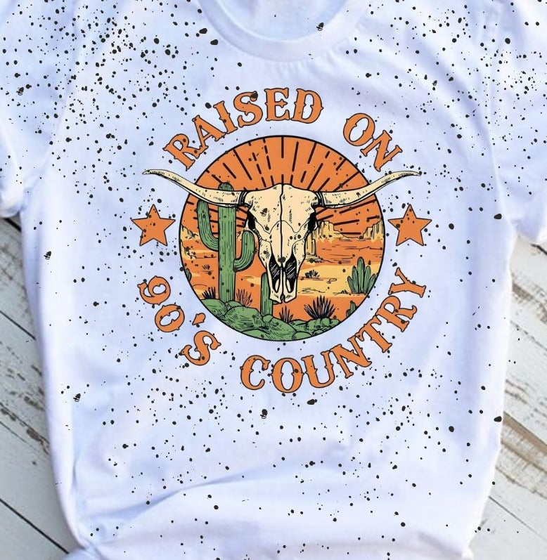 Raised On 90's Country Splatter Graphic T-Shirt