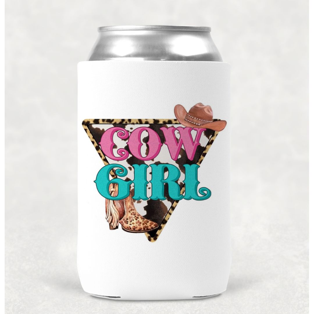 Cow Girl Can Cooler Drink Koozie