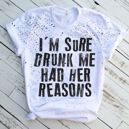 Drunk Me Splatter Graphic T-Shirt