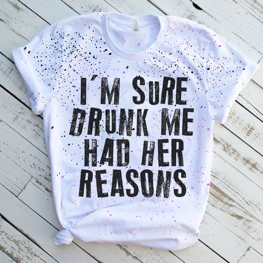 Drunk Me Splatter Graphic T-Shirt