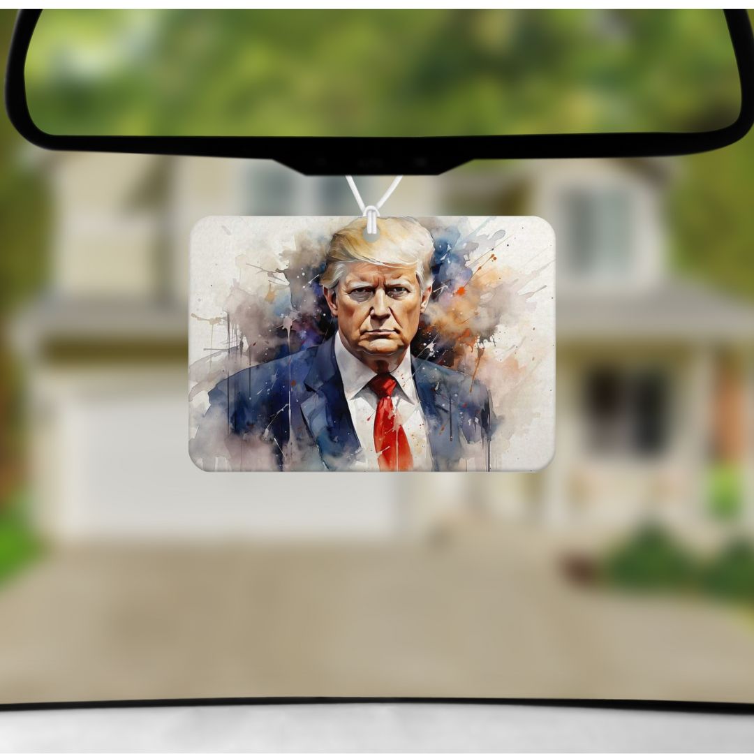 Trump Watercolor Unscented Car Air Freshener