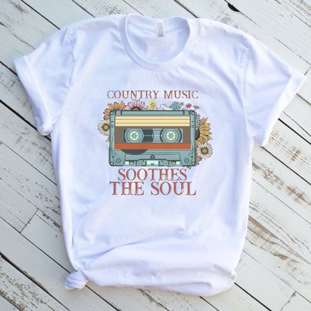 Country Music Soothes The Soul Graphic Tee Shirt