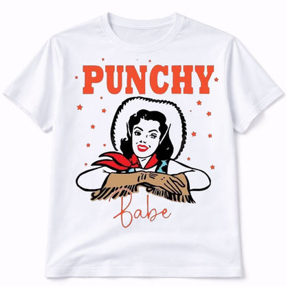 Punchy Babe Cowgirl Western Graphic Tee Shirt