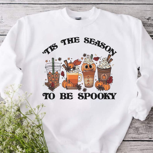 Tis the Season Spooky Halloween White Sweatshirt