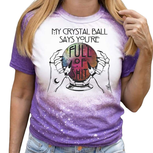 Crystal Ball Purple Bleached Short Sleeve T-shirt