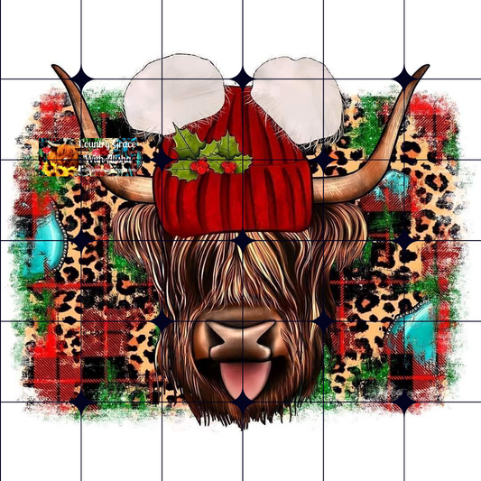 Cow Christmas Ready to Press Sublimation Transfer