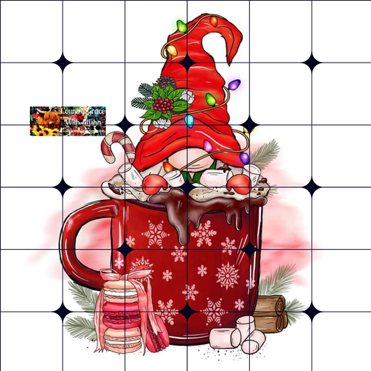 Gnome Hot Cocoa Christmas Ready to Press Sublimation Transfer