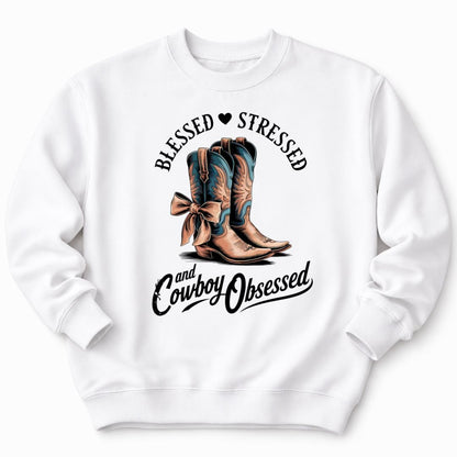 Cowboy Obsessed White Sweatshirt