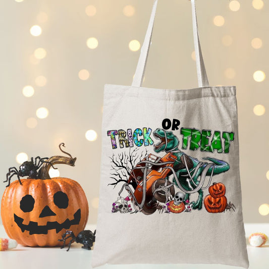 Trick Or Treat Dinosaur Halloween Canvas Tote Bag