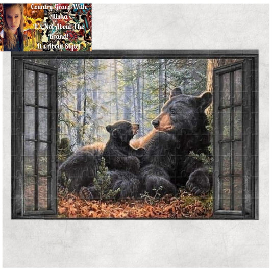 Black Bear Handmade Jigsaw Puzzle