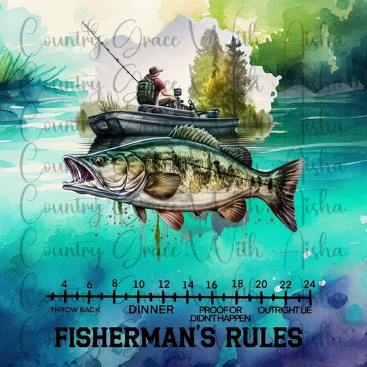 Fisherman Rules 20oz Skinny Tumbler Sublimation Wrap